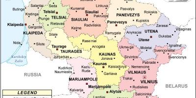 Kort over Litauen politiske